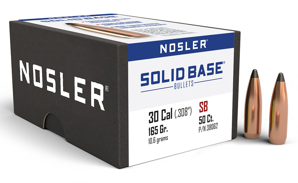 Nosler 30 Cal .284 165gr Solid Base Soft Point Reloading Bullets 50ct