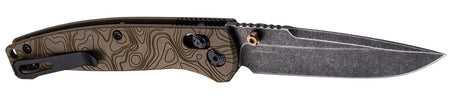Hogue Mysto 3.4" Folding Knife Clip Point Blade Stonewash Earth Handle