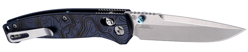 Hogue Mysto 3.4" Folding Knife Clip Point Blade Blue Canyon Water Handle