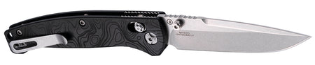 Hogue Mysto 3.4" Folding Knife Clip Point Blade Black Diamond Metal Handle