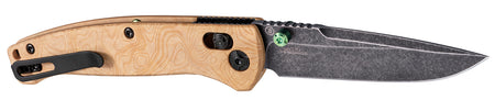 Hogue Mysto 3.4" Folding Knife Clip Point Blade Maple Valley Wood Handle