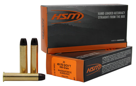 HSM  .45-70 Government 550 grain Hard Cast Lead Flat Nose ammunition