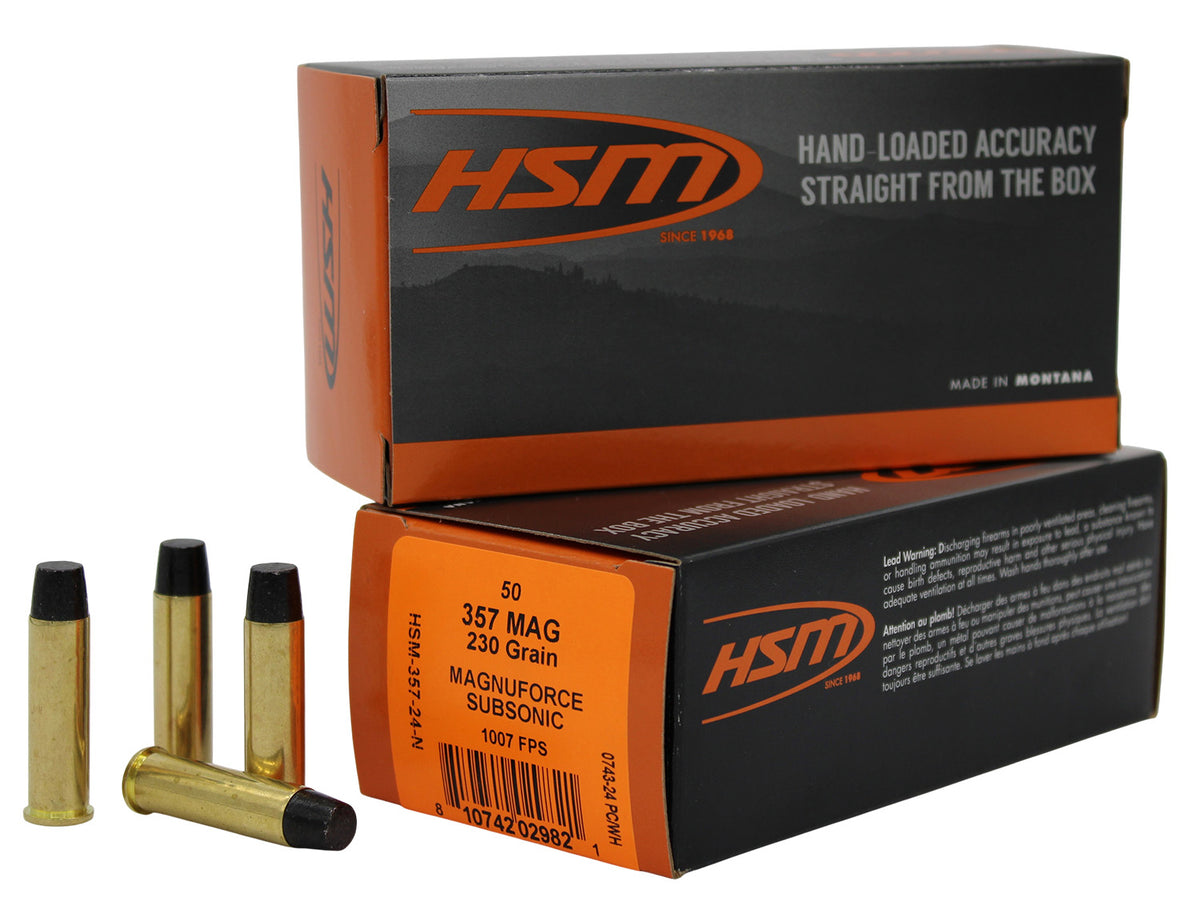 HSM  .357 Magnum 230 grain Hard Cast Lead Flat Nose ammunition