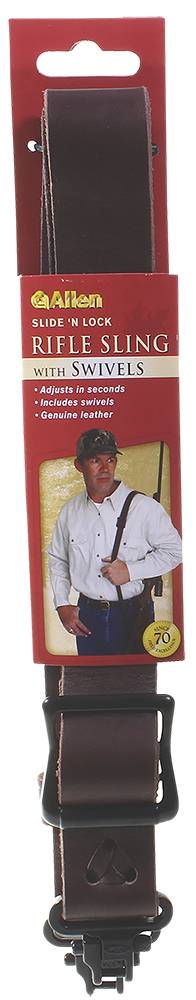 Allen Brown Leather Firearm Sling Slide-N-Lock w/Swivel