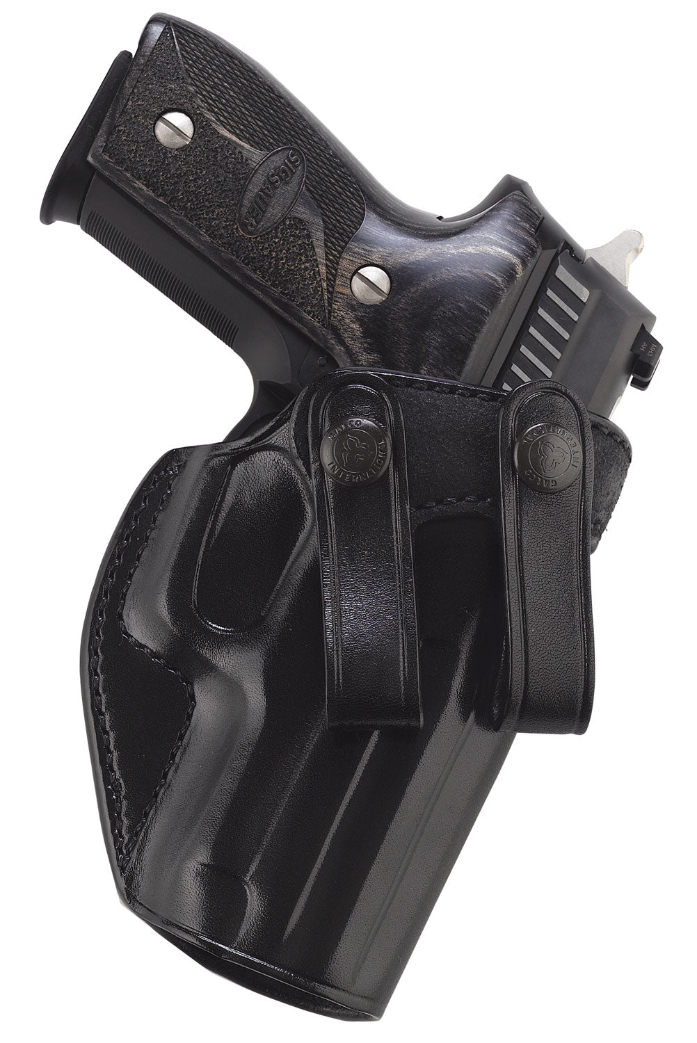 Galco SUM822B Summer Comfort IWB Snap-On Belt Loop Holster Black Leather Sig P320 Compact/M18 Right Hand