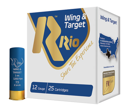 Rio Ammunition Wing & Target 28, 12 Gauge, 2-3/4" 1-Oz, #7.5 Shot