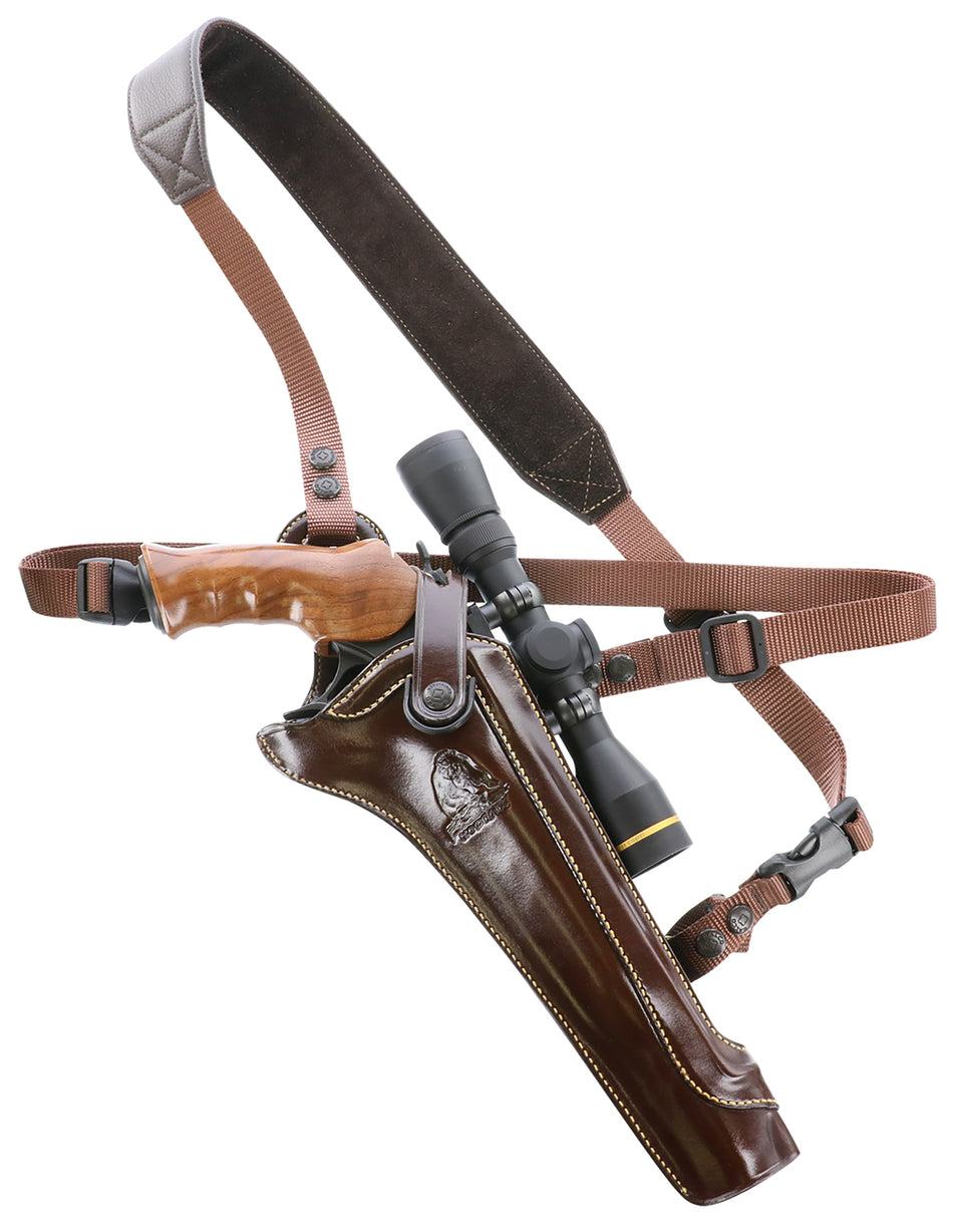 Galco KH130H Kodiak Hunter Brown Leather Big Bore Scoped Handgun Chest Holster S&W N Frame Ruger Blackhawk Right Hand
