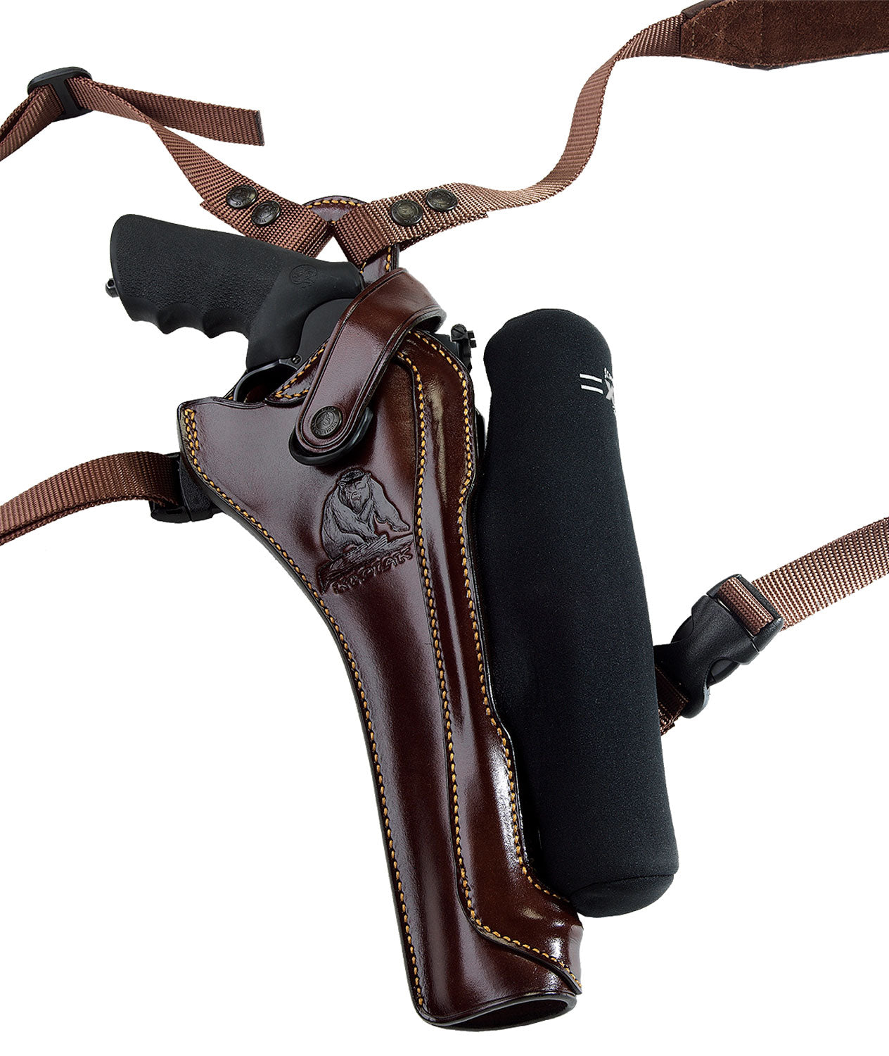 Galco KH172H Kodiak Hunter Brown Leather Big Bore Scoped Handgun Chest Holster S&W X Frame 8.375" RH