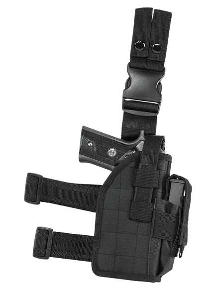 NcStar Drop Leg Thigh Holster Black PVC Fits Most Full Size and Compact Semi-Auto Pistols Right Hand
