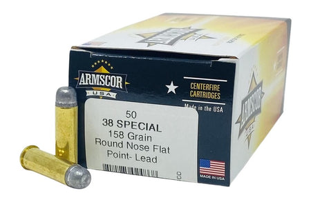 Armscor USA Competition Lead Round Nose Flat Point 158 Grain .38 Special 891 fps