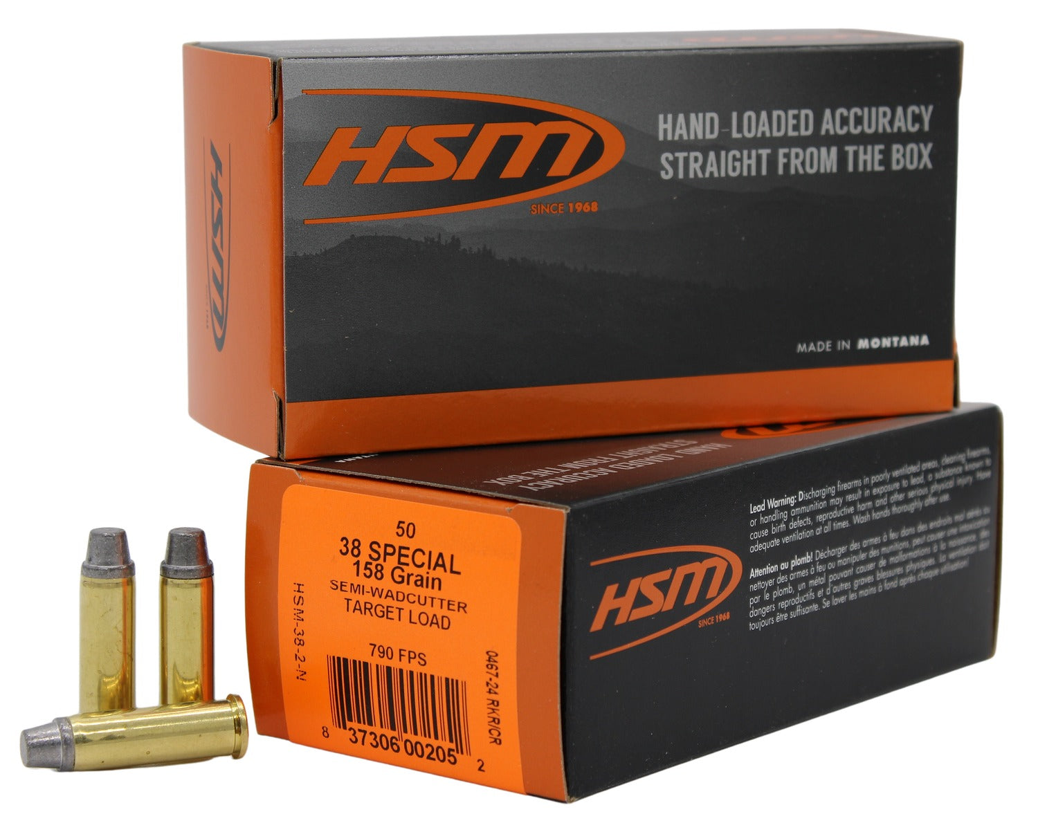 HSM  .38 Special 158 grain Semi-Wadcutter ammunition