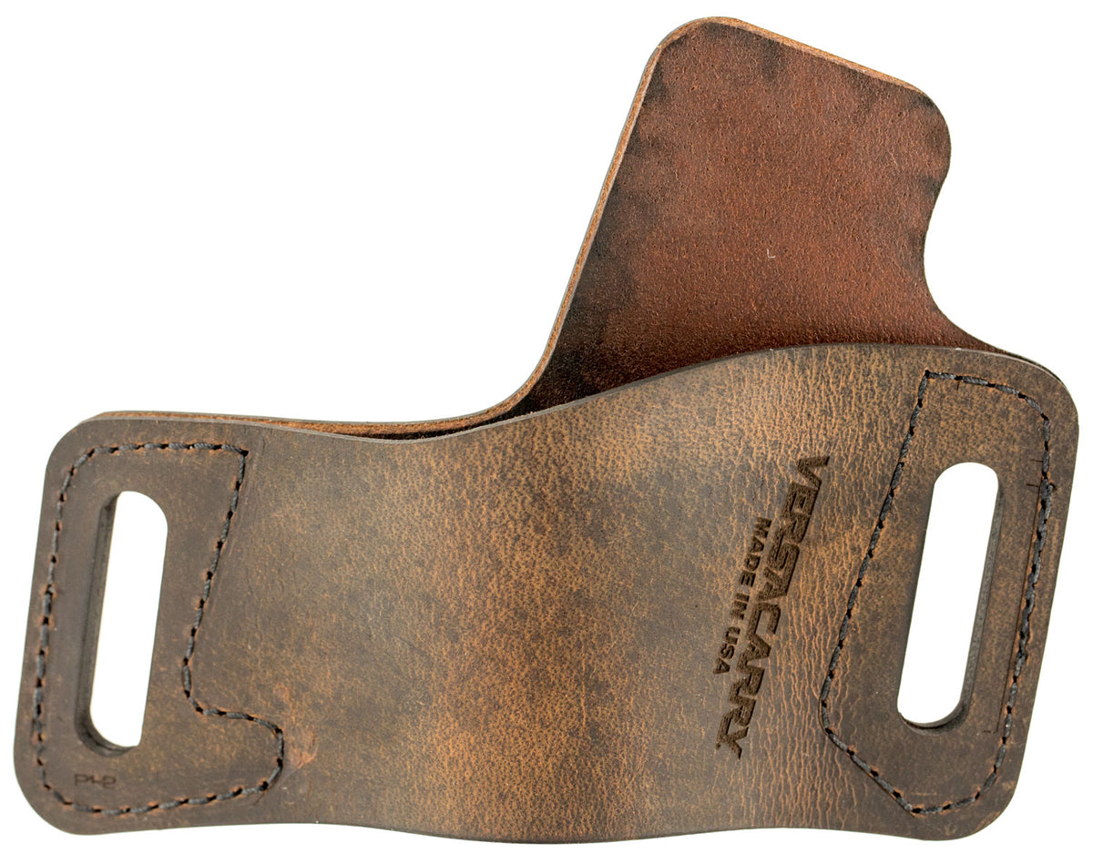 Versacarry Protector S1 OWB Distressed Brown Leather Belt Slide Right Hand Holster for Beretta 92FS