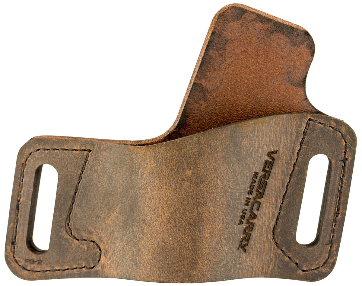 Versacarry WBOWB23 OWB Distressed Brown Leather Holster Large Semi-Auto Right-Hand Carry