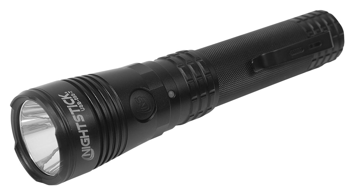 Nightstick USB-588-T Turbo Tactical Flashlight 1100 Lumen, 85000 Candela, USB Rechargeable, Black