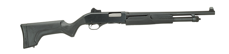 Stevens 19487 320 Security Full Size 12 Gauge Pump 3" 5+1 18.50" Matte Black Carbon Steel Barrel, Matte Black Aluminum Receiver, Fixed Matte Black Synthetic Stock, Ambidextrous