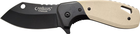 Camillus Chonk Folding Drop Point 2.75" SS Blade w/ Tan G10 Handle