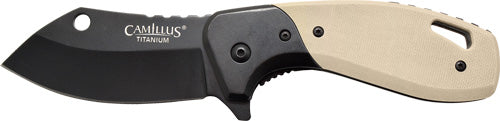 Camillus Chonk Folding Drop Point 2.75" SS Blade w/ Tan G10 Handle