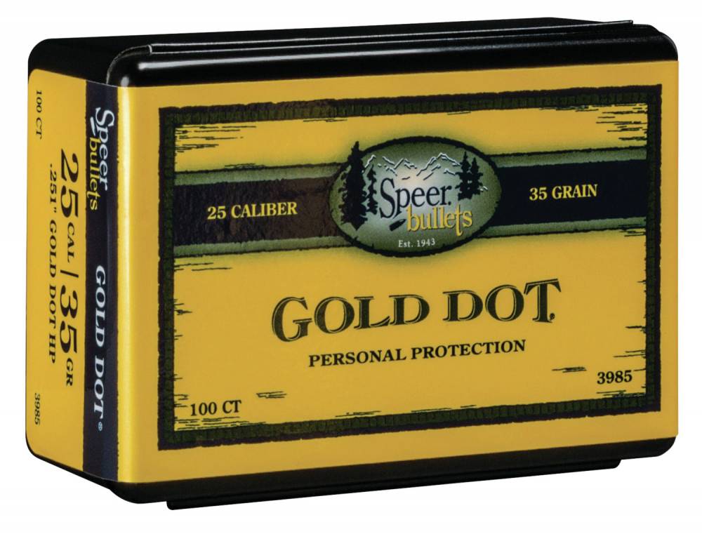 Speer Gold Dot .25 Cal .251 35gr Hollow Point Personal Protection Bullets 100-Count