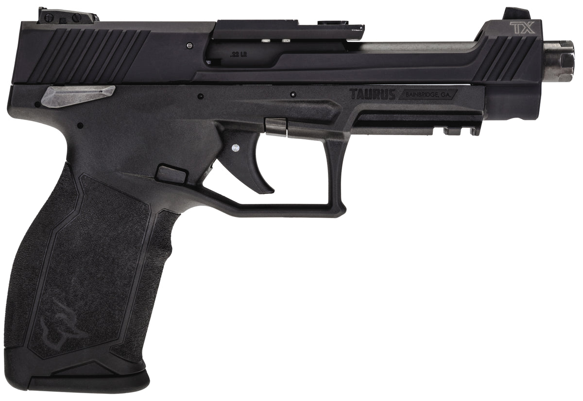 Taurus 1TX22C151 TX22 Competition 22 LR 16+1 5.25" Overall Black Steel/Threaded Barrel, Hard Coat Anodized Aluminum/Optic Cut/Serrated Slide & Polymer Frame w/Picatinny Rail w/Polymer Grips