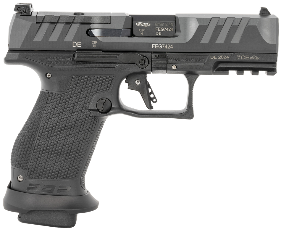 Walther Arms 2884976 PDP Pro-E 9mm 18rd 4" Black Steel Slide 18 RDS MAGS