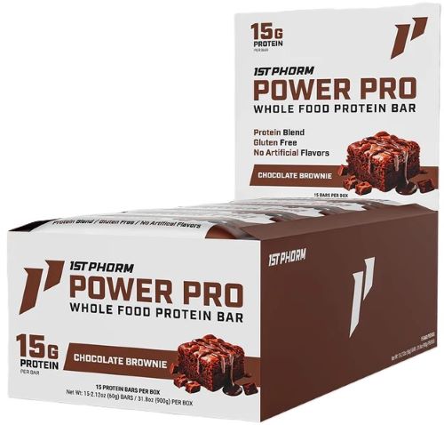 1ST PHORM WHOLE FOOD POWER PRO BAR CHOCOLATE BROWNIE 15 BARS