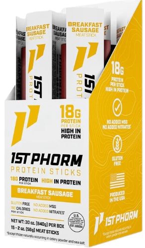 1ST PHORM PROTEIN BEEF STICKS BREAKFAST SAUSAGE 15 STICKS
