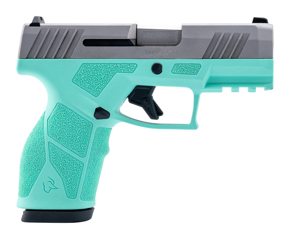 Taurus 1-GX2939C-10 GX2 9mm Luger 10+1 3.37" Matte Stainless Steel Barrel, Matte Serrated Stainless Steel Slide, Cyan Polymer Frame w/Picatinny Rail, Polymer Grip