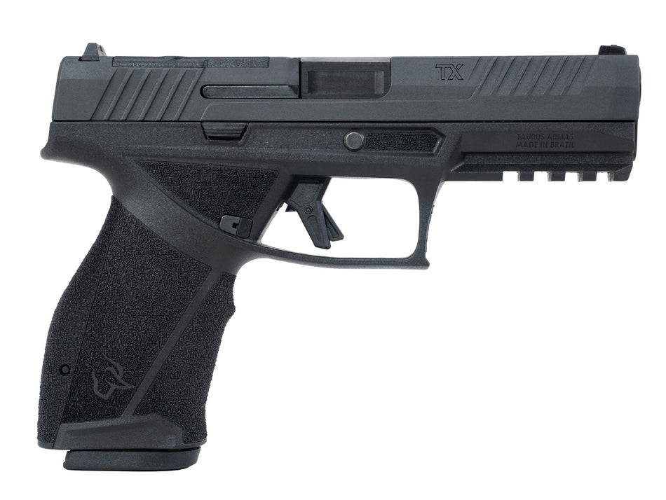 Taurus TX 9 Full Size 9mm Luger 17+1 4.50" Black Barrel, Black Nitride Alloy Steel Optic Ready/Serrated Slide, Black Stainless Steel Frame w/Picatinny Rail, Interchangeable Backstrap Grip