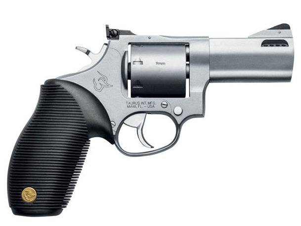 Taurus 2-692039 692 Medium 38 Special +P/357 Mag/9mm Luger 7 Shot 3" Matte Stainless Ported Barrel, Cylinder & Frame, Black Ribber Grip, Transfer Bar Safety, Exposed Hammer, 2 Cylinders