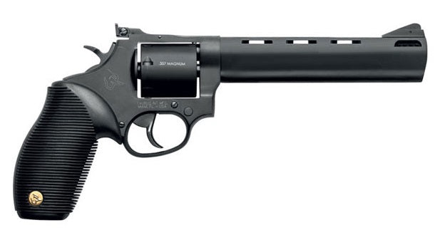 Taurus 2-692061 692 Medium 38 Special +P/357 Mag/9mm Luger 7 Shot 6.50" Matte Black Vent Rib Barrel, Cylinder & Frame, Black Ribber Grip, Transfer Bar Safety, Exposed Hammer, 2 Cylinders