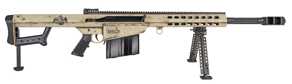 Barrett 20152 M82A1 America 250 50 BMG 10+1 Black Fluted Barrel, Steel Receiver w/Picatinny Rail, QD BiPod Forend. M-LOK Handguard, Black Polymer Grip