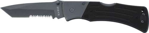 Ka-Bar G10 Mule 4 In Tanto Blade Serrated Folding Knife Black G10 Handle