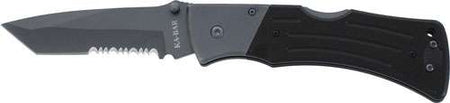 Ka-Bar G10 Mule 4 In Tanto Blade Serrated Folding Knife Black G10 Handle