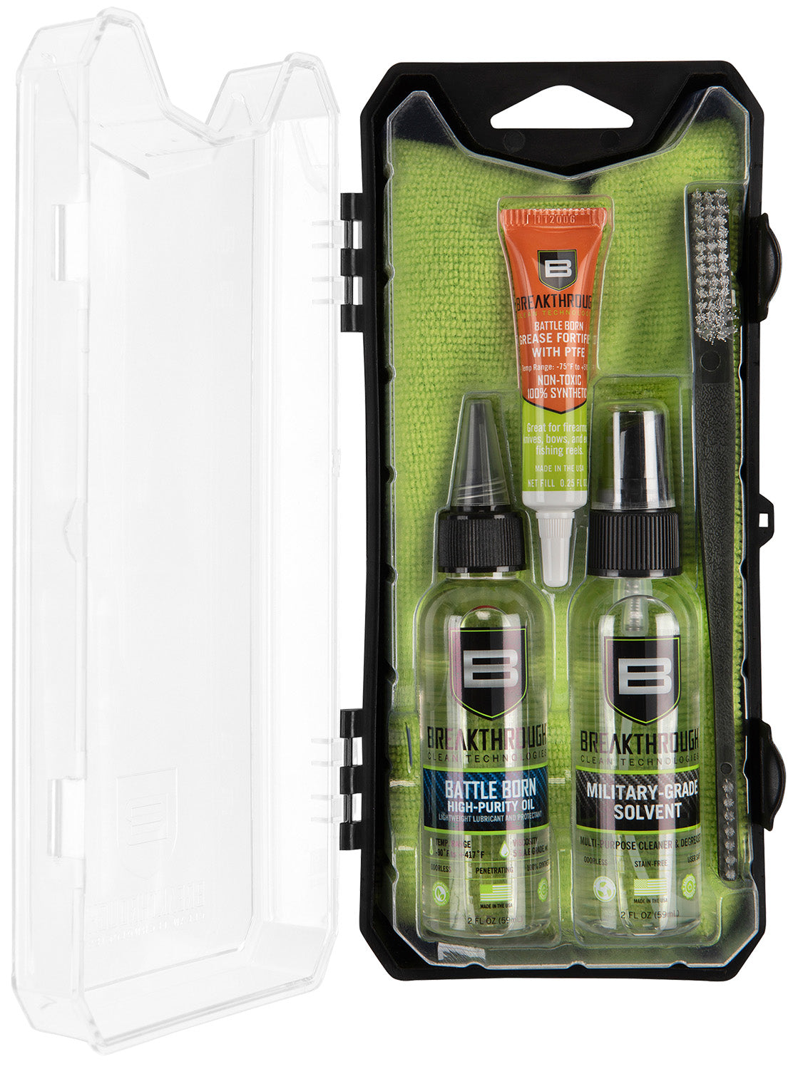 Breakthrough Clean Basic Gun Cleaning Kit with Microfiber Towel Multi-Caliber Green
