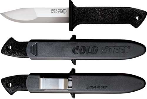 Cold Steel Peace Maker III Plain Edge 4" Boot Knife & Polymer Sheath