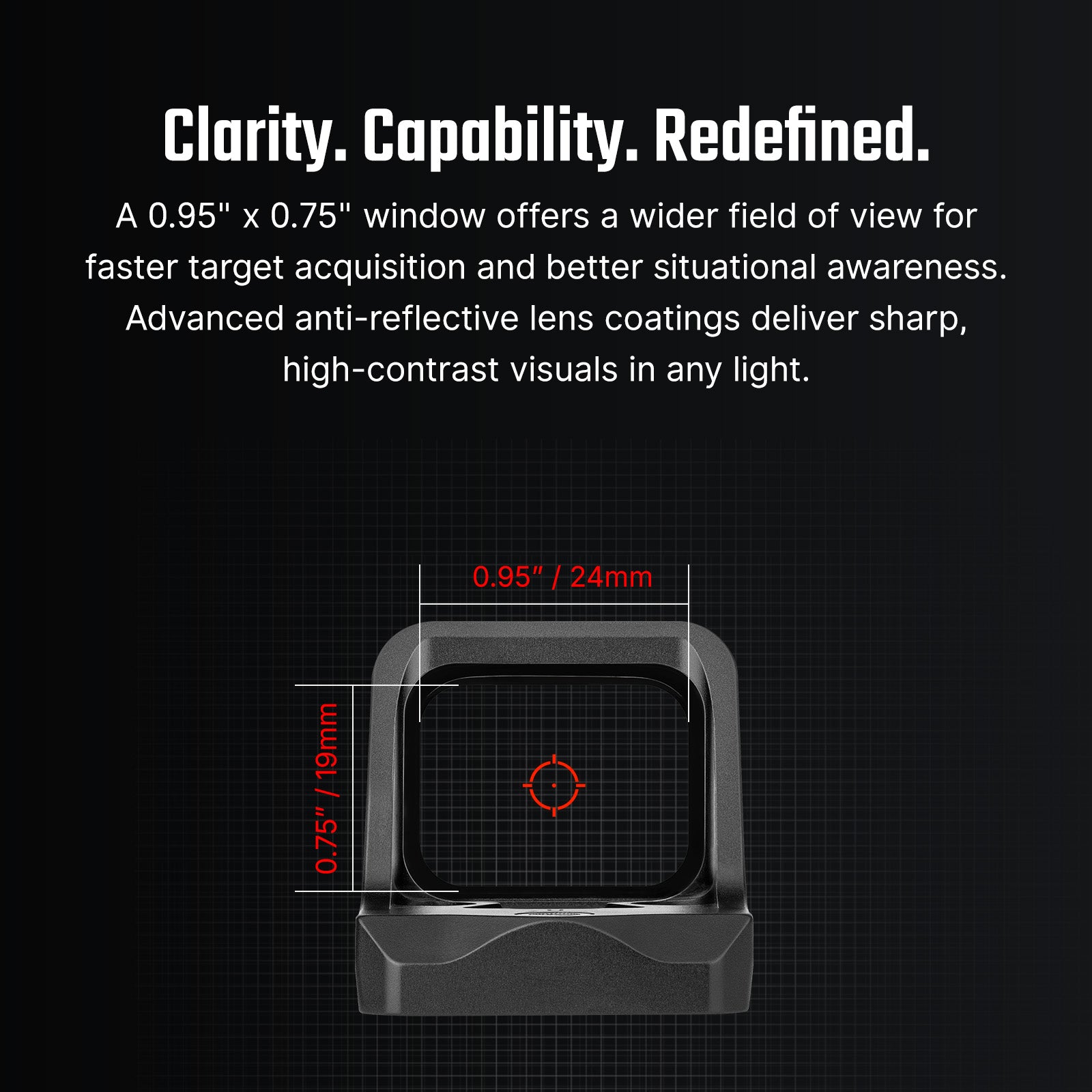 Osight C Compact Multi-Reticle System 3 MOA Dot 32 MOA Circle Red Dot Sight