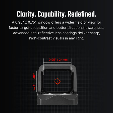 Osight C Compact Multi-Reticle System 3 MOA Dot 32 MOA Circle Red Dot Sight