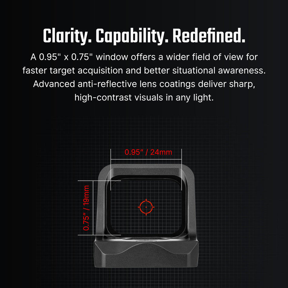 Osight C Compact Multi-Reticle System 3 MOA Dot 32 MOA Circle Red Dot Sight