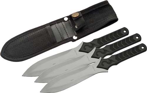 SZCO Rite Edge 10 Inch Dragon Throw Knife 3PK Set with Sheath