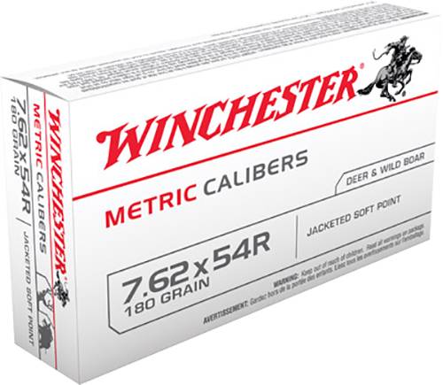 Winchester METRIC CALIBERS Full Metal Jacket/Soft Point Deer 7.62x54mmR 180 grain Soft Point ammunition