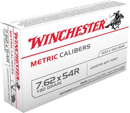 Winchester METRIC CALIBERS Full Metal Jacket/Soft Point Deer 7.62x54mmR 180 grain Soft Point ammunition