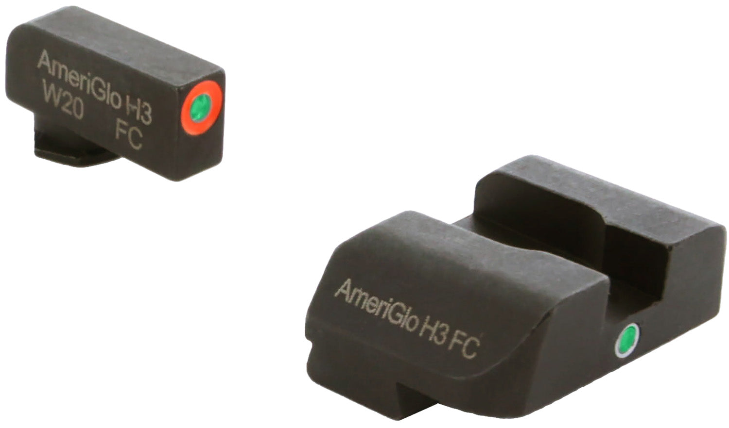 AmeriGlo GL201 Green Tritium Orange Outline i-Dot Sight Set for Glock 9mm/.40/.380 Pistols