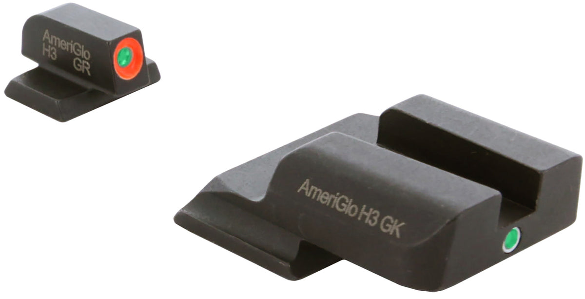 AmeriGlo SW245 Green Tritium Orange Outline i-Dot Night Sight Set for S&W M&P Shield Pistols