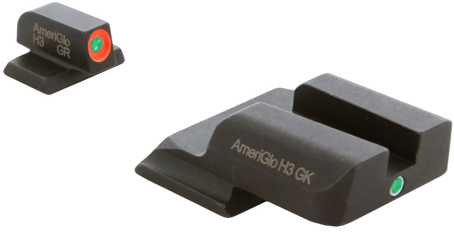 AmeriGlo SW245 Green Tritium Orange Outline i-Dot Night Sight Set for S&W M&P Shield Pistols