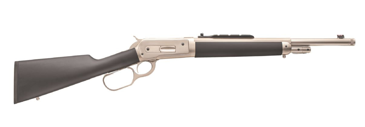 Taylors & Company 220090 1886 Ridge Runner Take Down 45-70 Gov Caliber with 4+1 Capacity, 18.50" Barrel, Matte Chrome Metal Finish & SoftTouch Black Synthetic Stock Right Hand (Full Size)