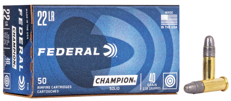 Federal Lightning Champion Training .22 Long Rifle 40 grain Lead Round Nose ammunition