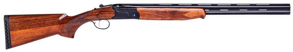 Stevens 22166 555 Full Size 20 Gauge Break Open 3" 2rd 26" Black Satin Over/Under Vent Rib Barrel, Satin Black Aluminum Receiver, Fixed Turkish Walnut Stock, Ambidextrous