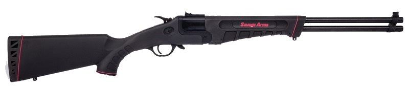 Savage Arms 22434 42 Takedown Compact 22 LR/410 Gauge 1rd 20" Satin Black Sporter Barrel, Satin Black Carbon Steel Receiver, Matte Black Fixed Synthetic Stock, Ambidextrous