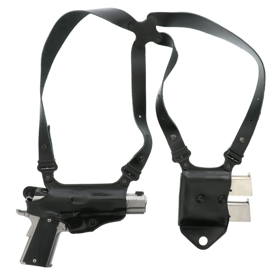 Galco MCII212B Black Steerhide Miami Classic II Shoulder System 1911 Fits Up To 56" Chest RH
