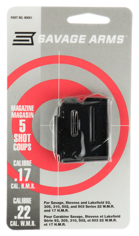 Savage Arms 90001 5rd Blued Steel Magazine Compatible with Savage 93 Series (.17 HMR/.22 WMR)